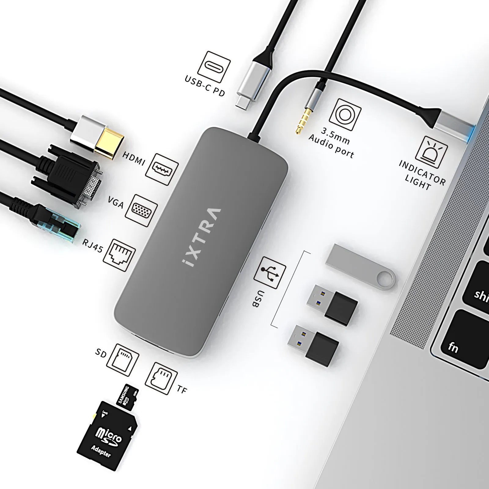 10 in 1 USB-C Multimedia Hub For MacBook & iPad pro