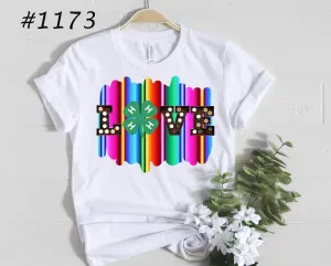 #1173 Love 4H Clover Serape