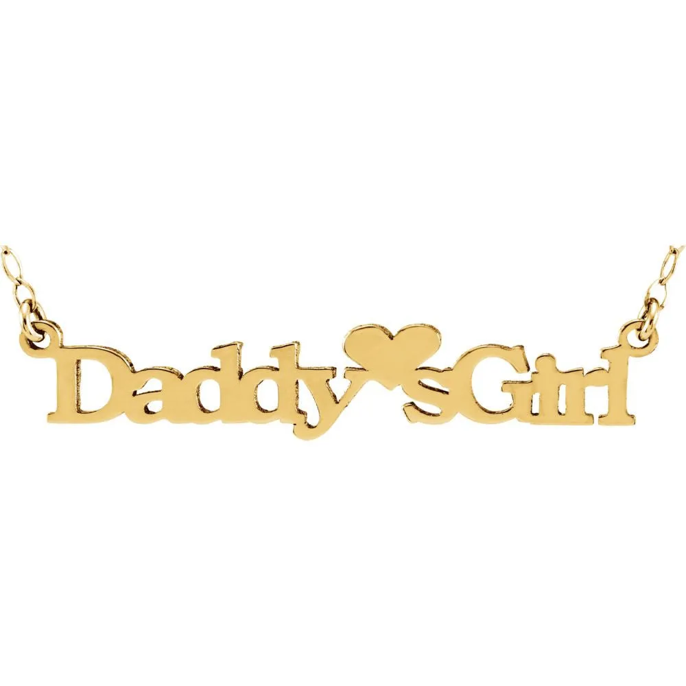 14k Yellow Gold "Daddy's Girl" Pendant with 15" Chain