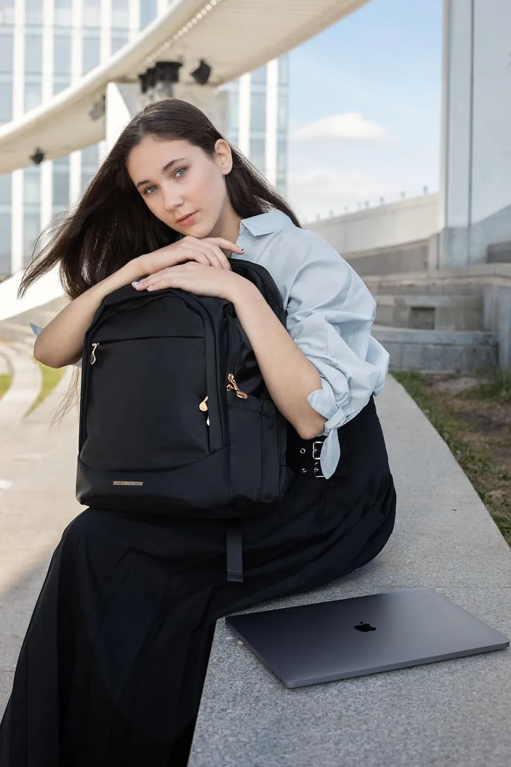 15.6 Inch Travel Laptop Backpack for Women with USB Charging Hole