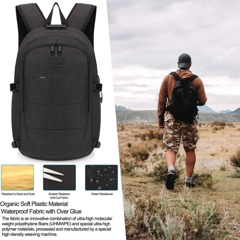 15.6 Inch Travel Laptop Backpack with USB Charging Port and Lock