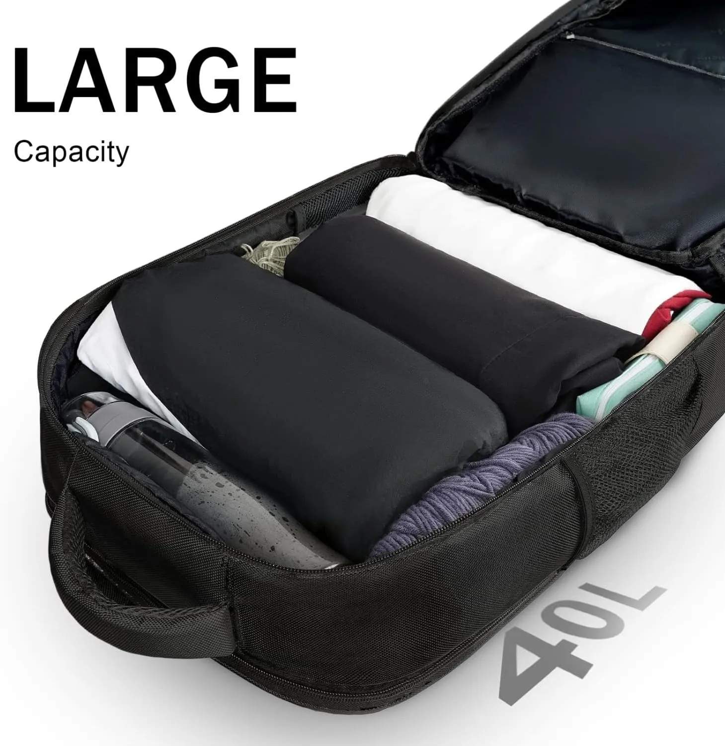 40L Carry on Travel Backpack with 17" Laptop Compartment & USB Port