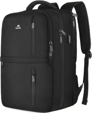 40L Carry on Travel Backpack with 17" Laptop Compartment & USB Port