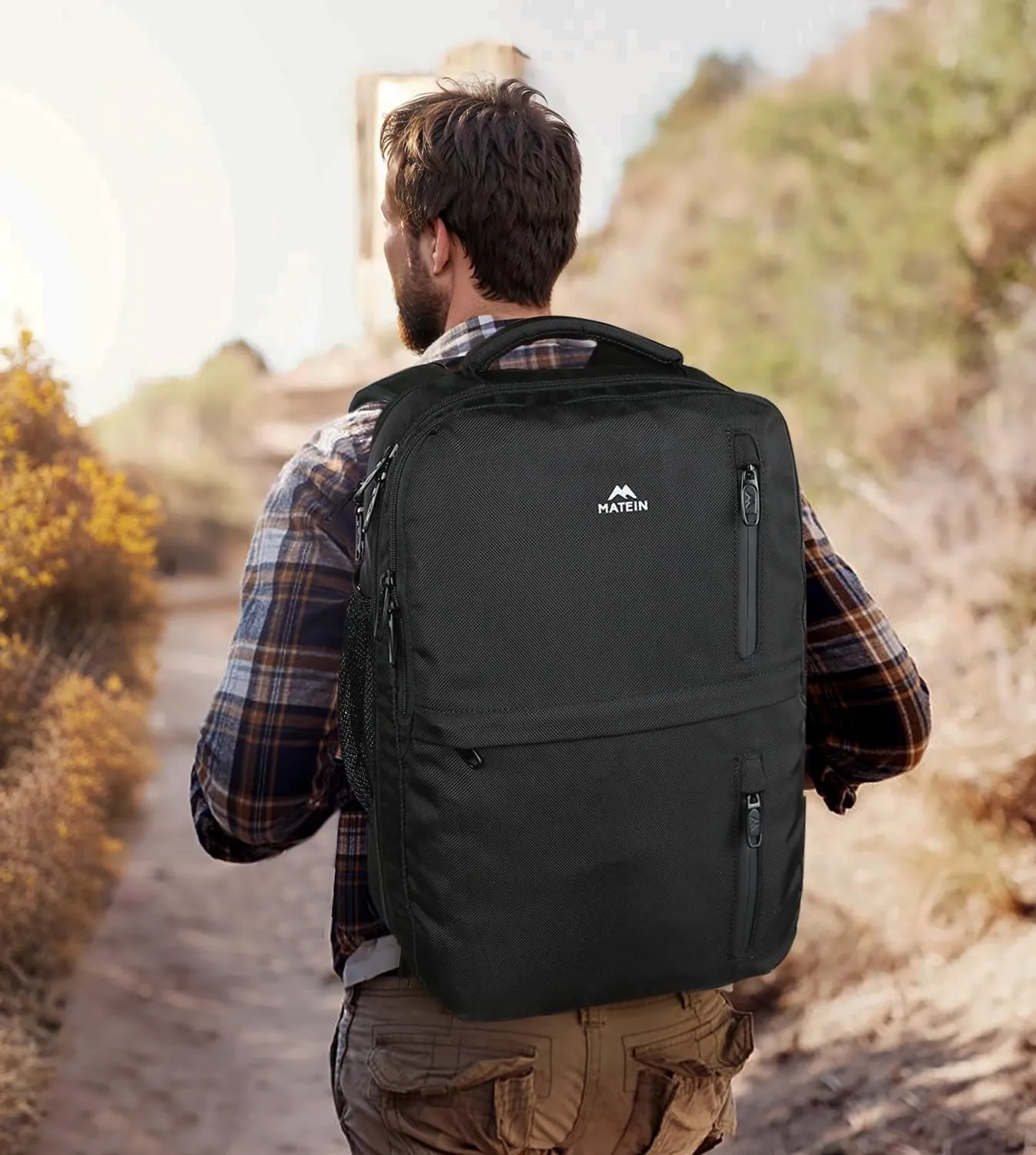 40L Carry on Travel Backpack with 17" Laptop Compartment & USB Port