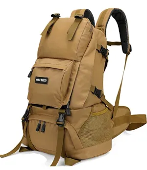 40L Hiking Backpack with Waterproof Rain Cover, Khaki, Unisex