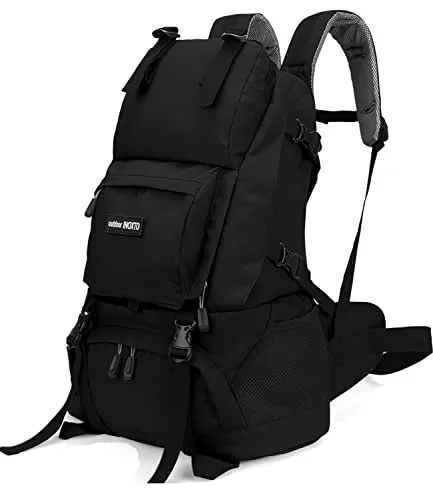 40L Hiking Backpack with Waterproof Rain Cover, Khaki, Unisex