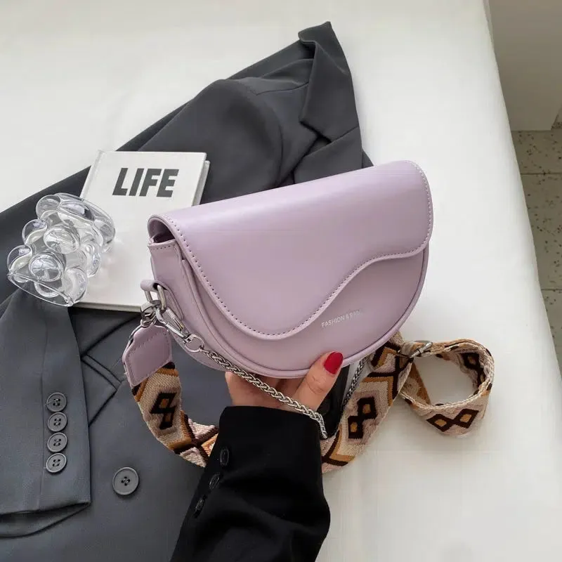 Adjustable Strap Leather Crossbody Bag