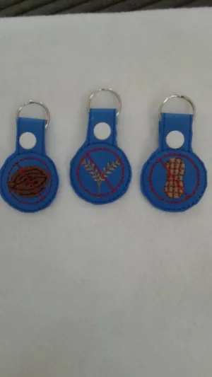 Allergy Alert Snap Tab -  Keychain - Backpack - Gluten Allergy - Peanut Allergy - Tree Nut Allergy - Zipper Pull - Medical Bag Tag