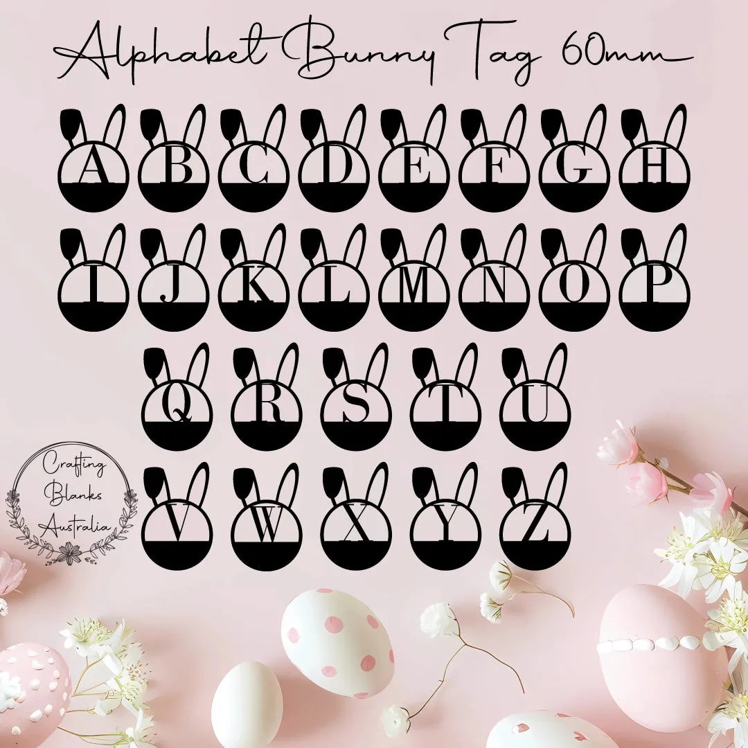 Alphabet Bunny • Blank Tag • 60mm