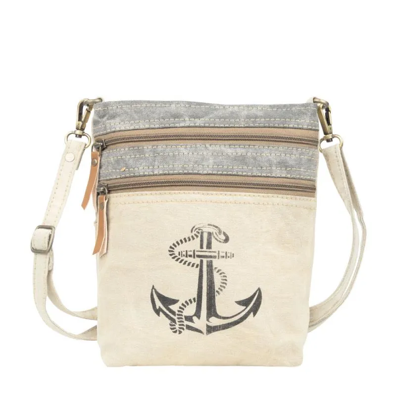 Anchor Double Zipper Shoulder/Crossbody