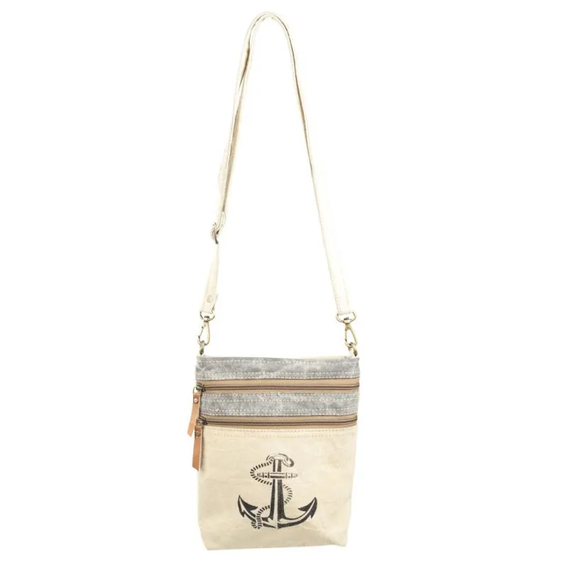 Anchor Double Zipper Shoulder/Crossbody