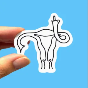 Angry Uterus Sticker, Pro Choice, Bodily Autonomy