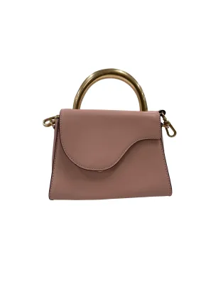 Angular Flap Metallic Top Handle Bag
