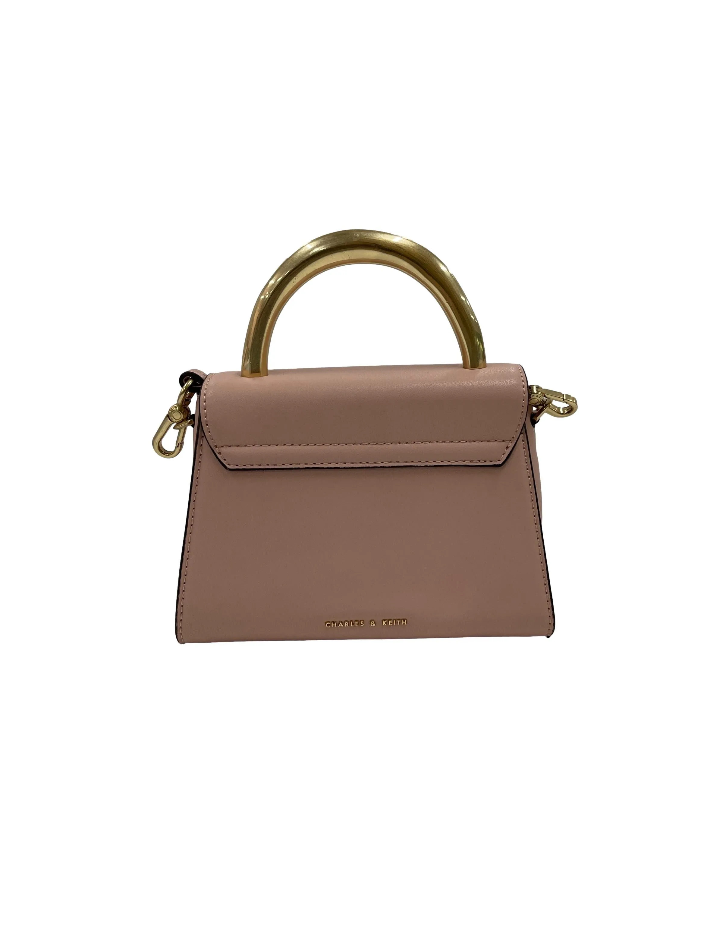 Angular Flap Metallic Top Handle Bag
