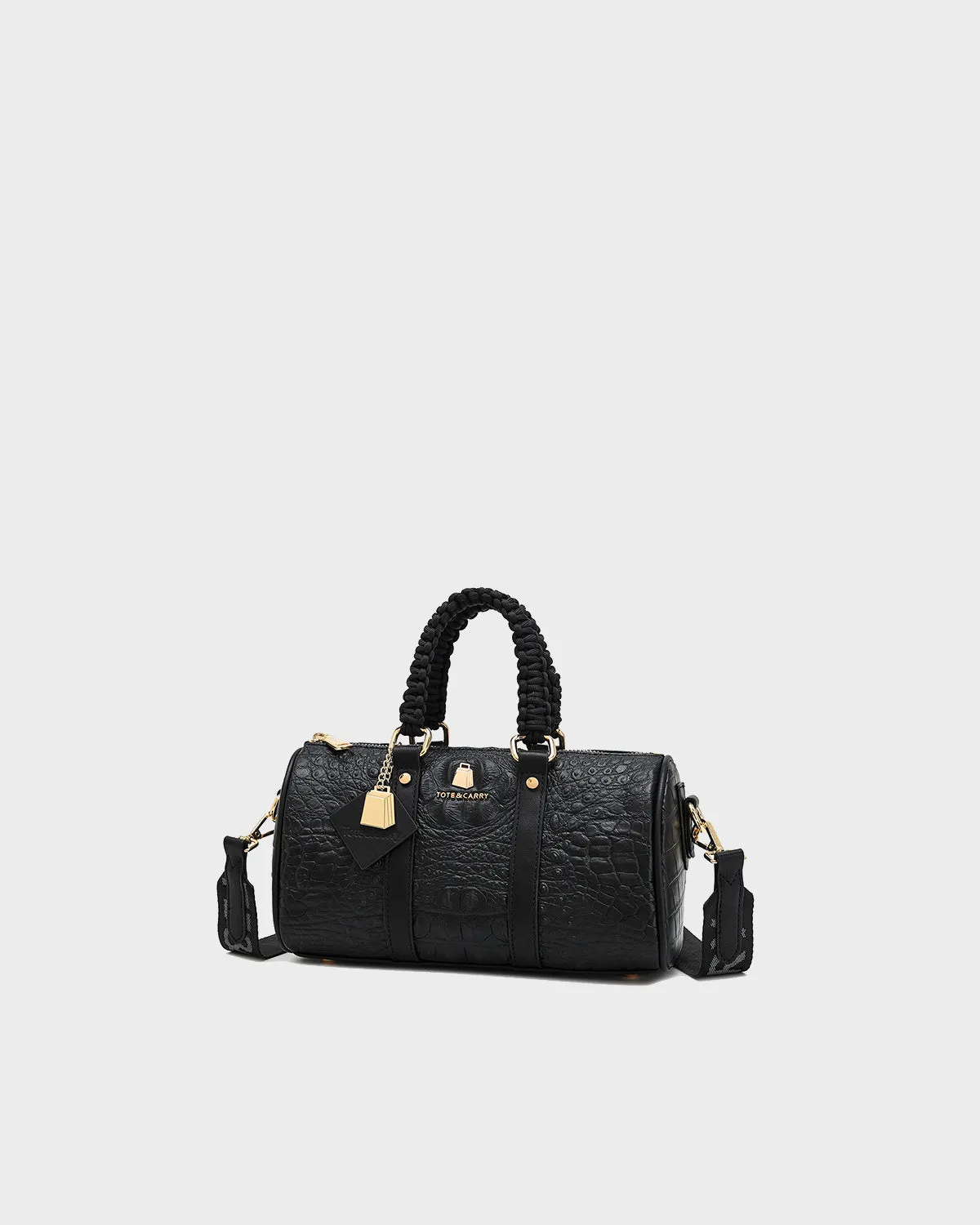 Apollo 2 Reptile Crossbody Bag in Black