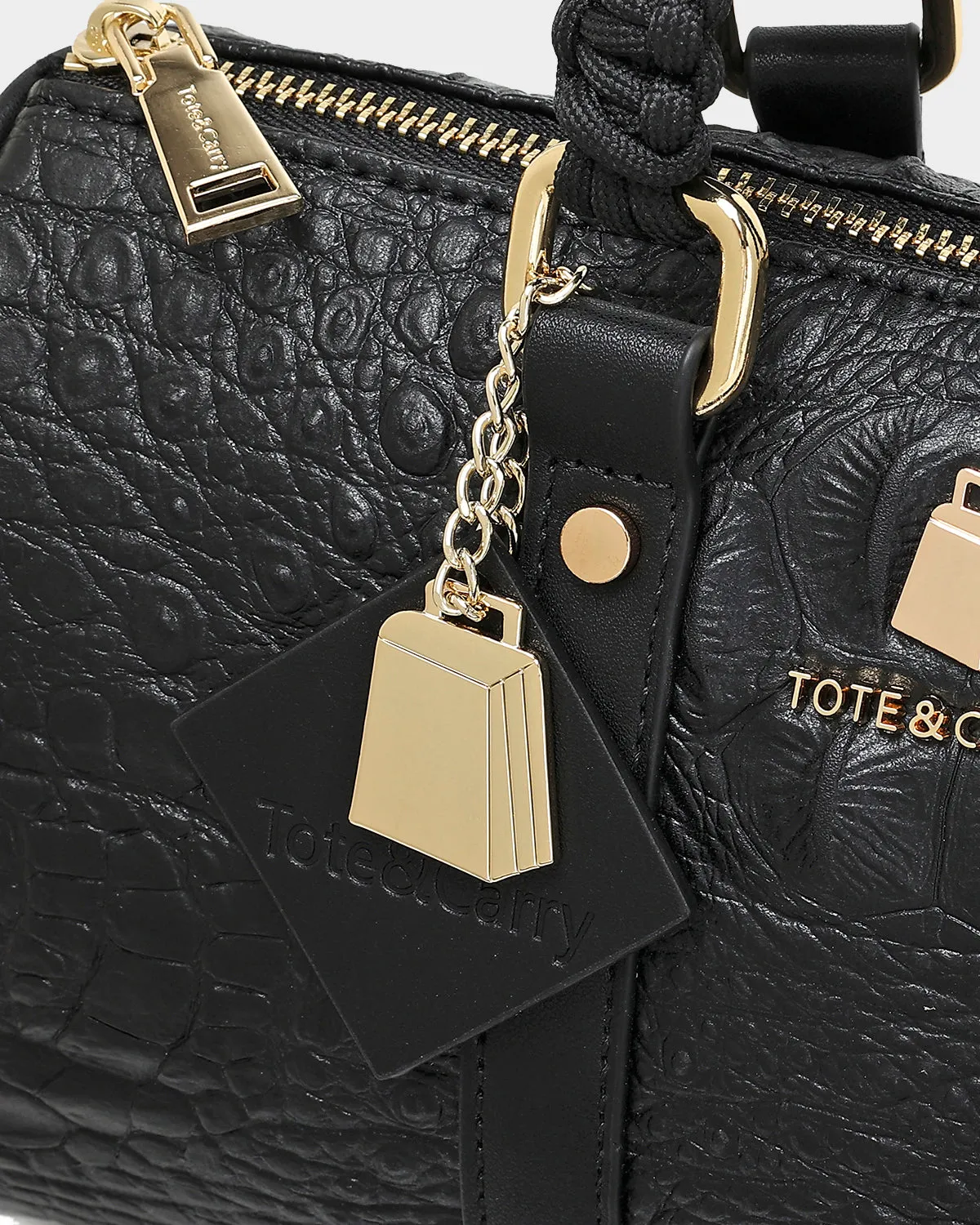 Apollo 2 Reptile Crossbody Bag in Black