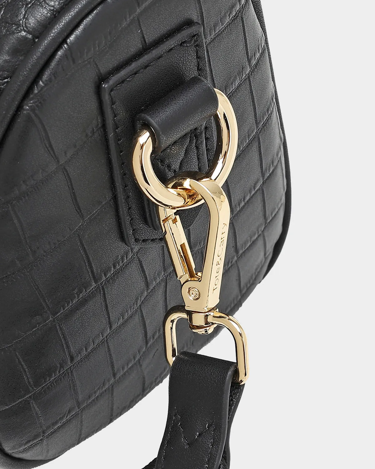 Apollo 2 Reptile Crossbody Bag in Black