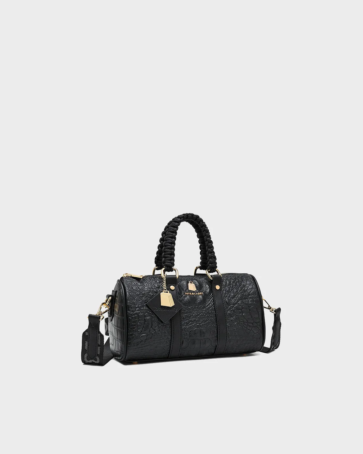 Apollo 2 Reptile Crossbody Bag in Black