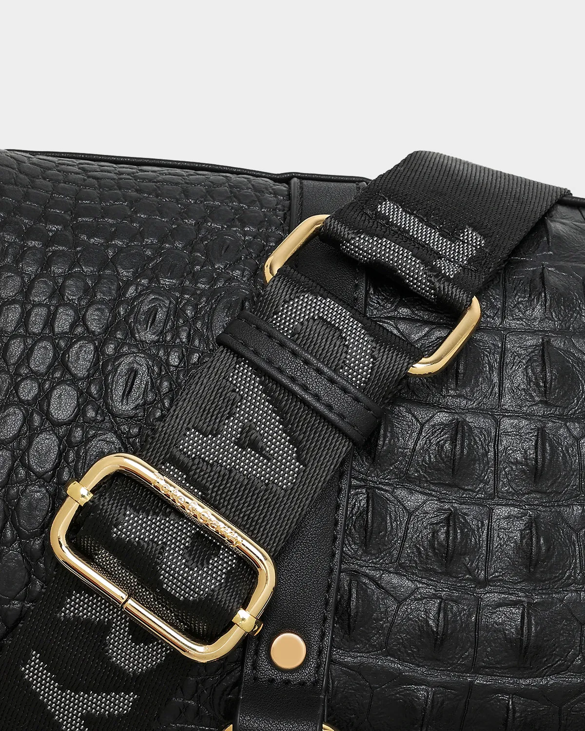 Apollo 2 Reptile Crossbody Bag in Black
