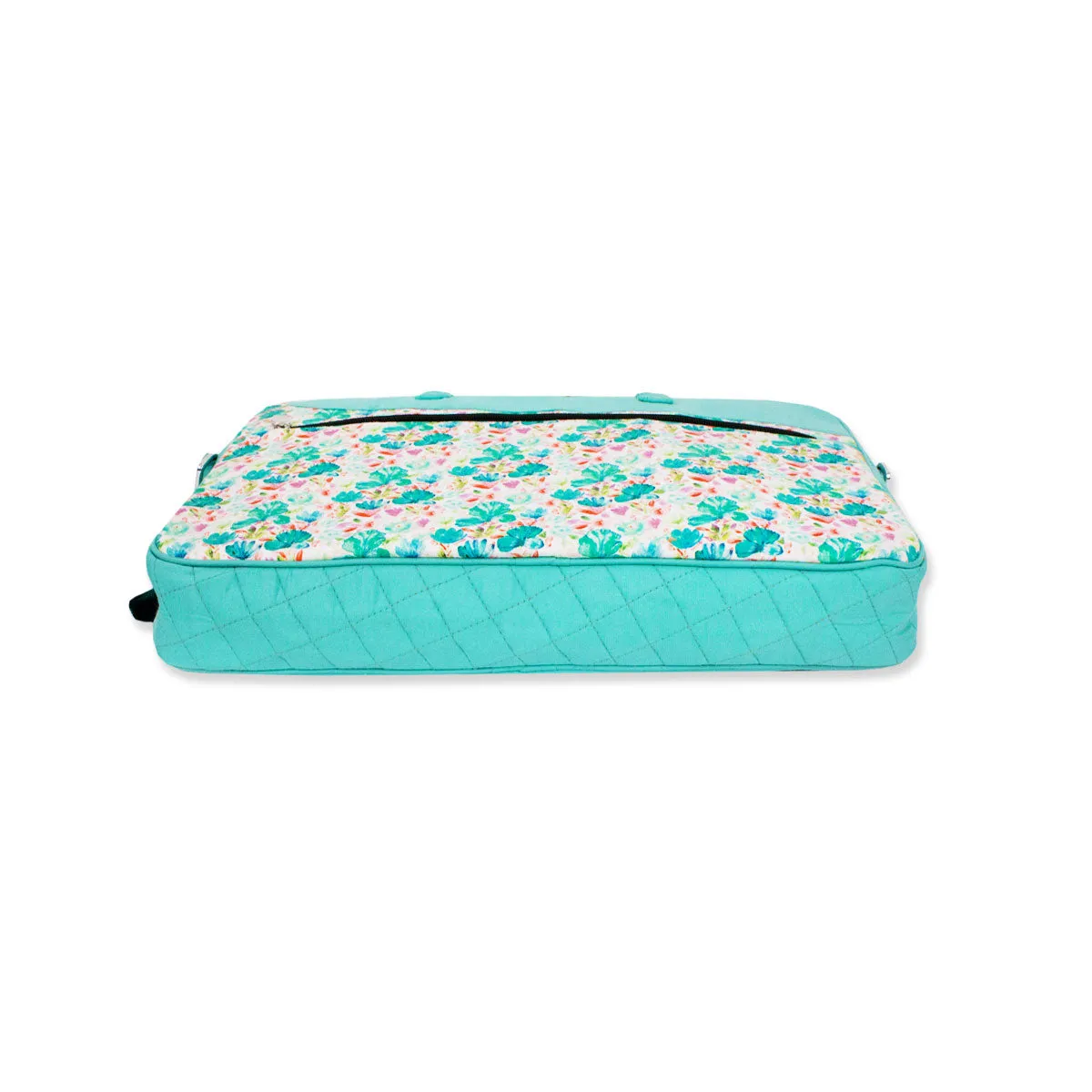 Aqua Floral Laptop Bag
