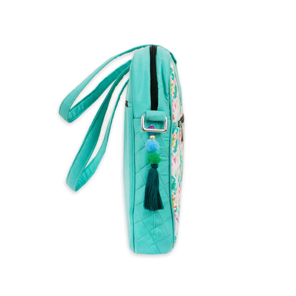 Aqua Floral Laptop Bag