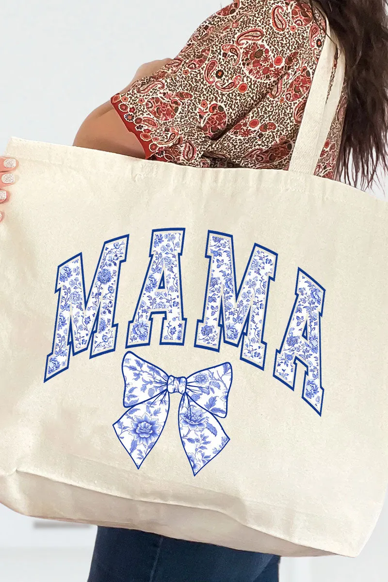 Arched Mama Blue Chinoiserie Canvas Jumbo Tote