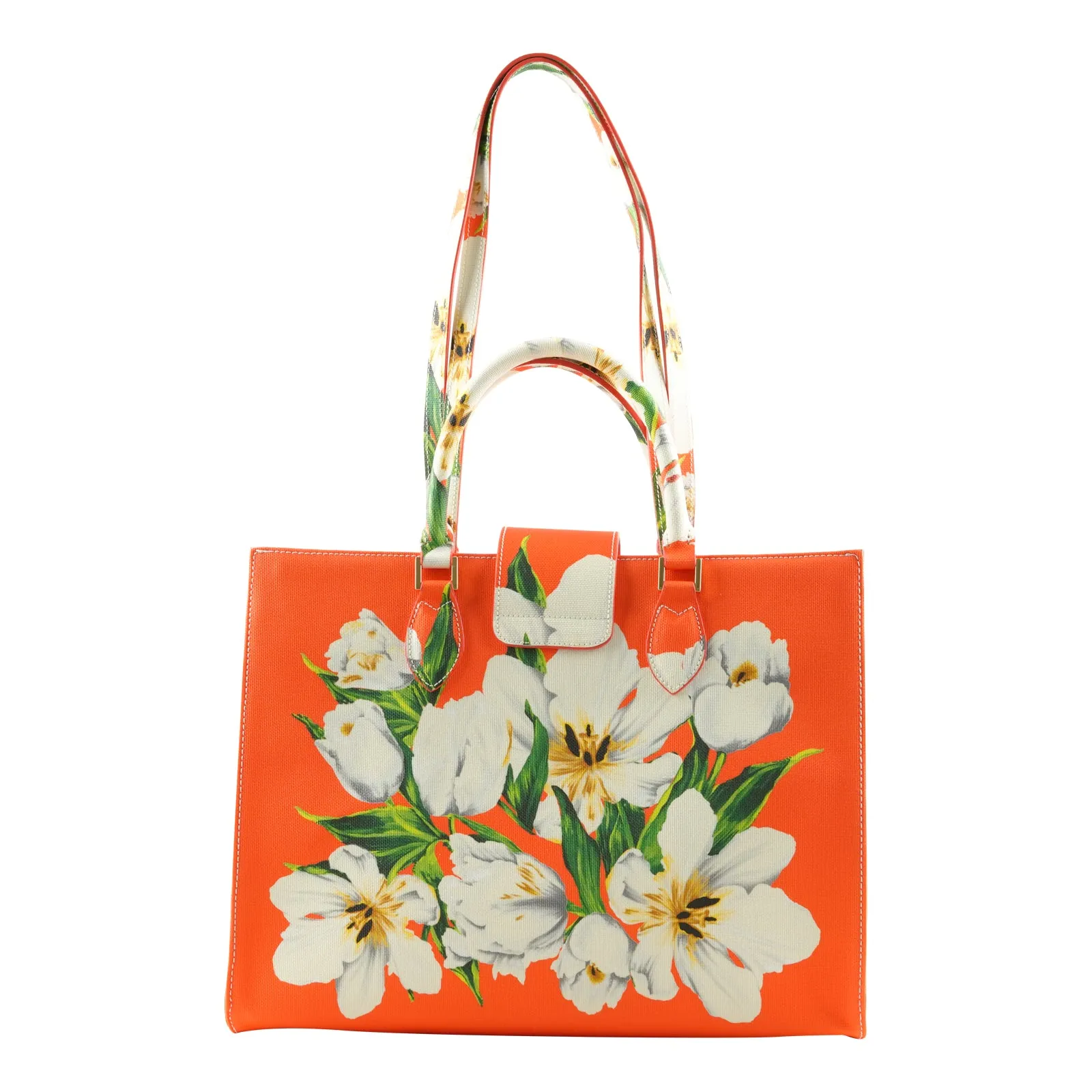 Audrey Tote_Medium_Emperor Tulip Bright_Orange