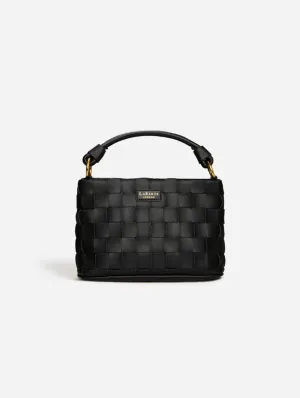 Baby Bella Woven Vegan Leather Crossbody Bag | Black