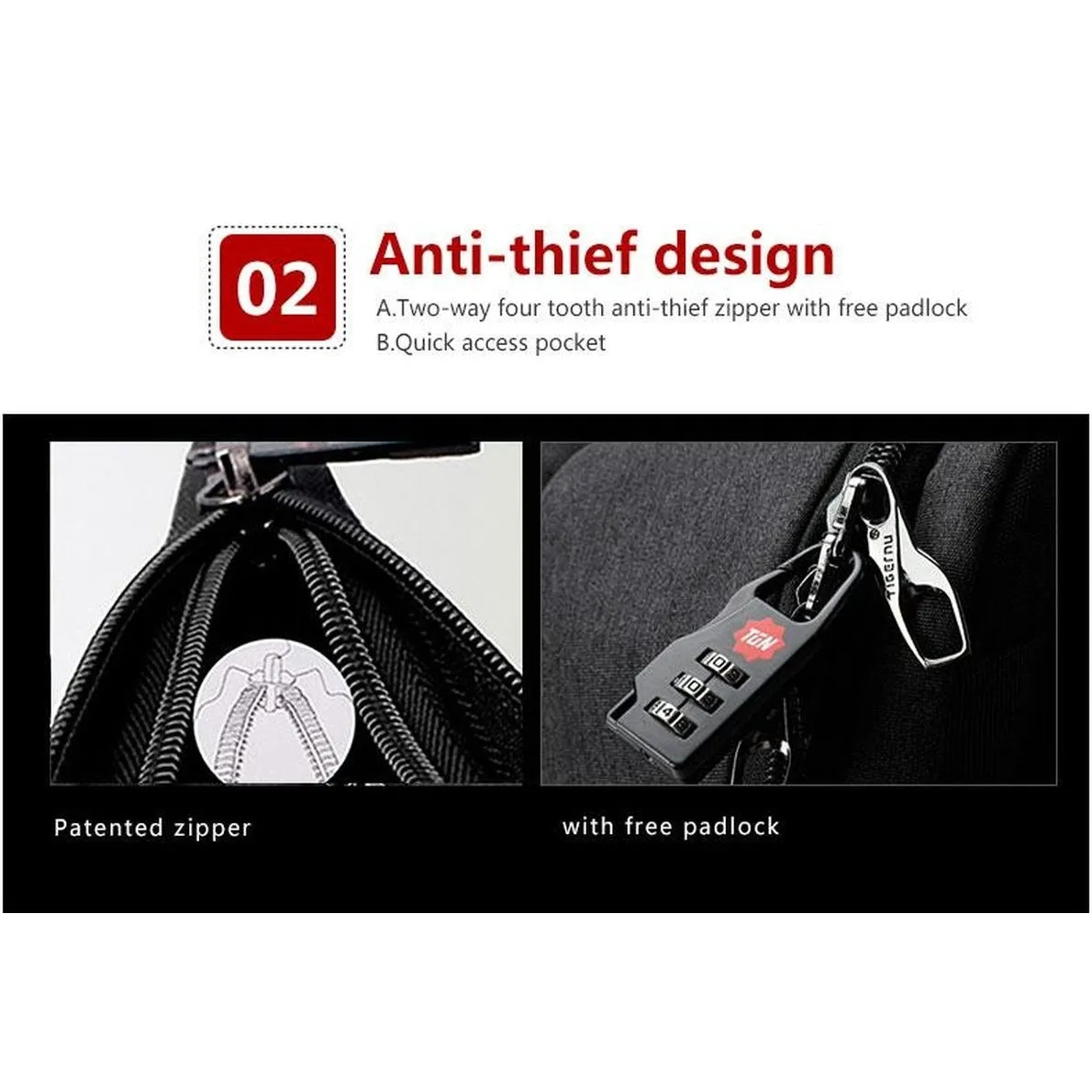 Backpack USB Charging & Anti-Theft <br> Oxford