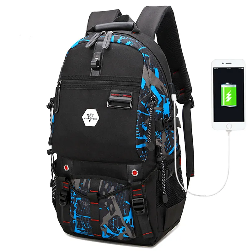 Backpack USB Charging & Water Resistant <br> Oxford