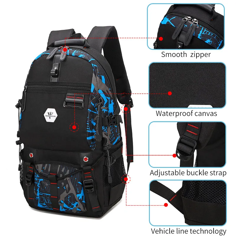 Backpack USB Charging & Water Resistant <br> Oxford