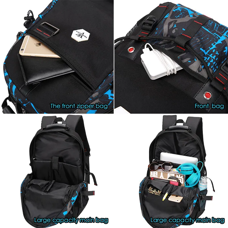 Backpack USB Charging & Water Resistant <br> Oxford