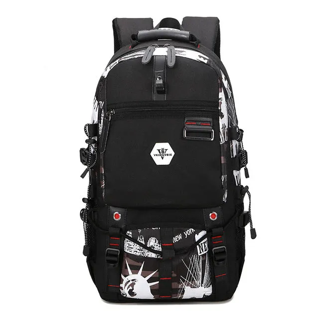 Backpack USB Charging & Water Resistant <br> Oxford