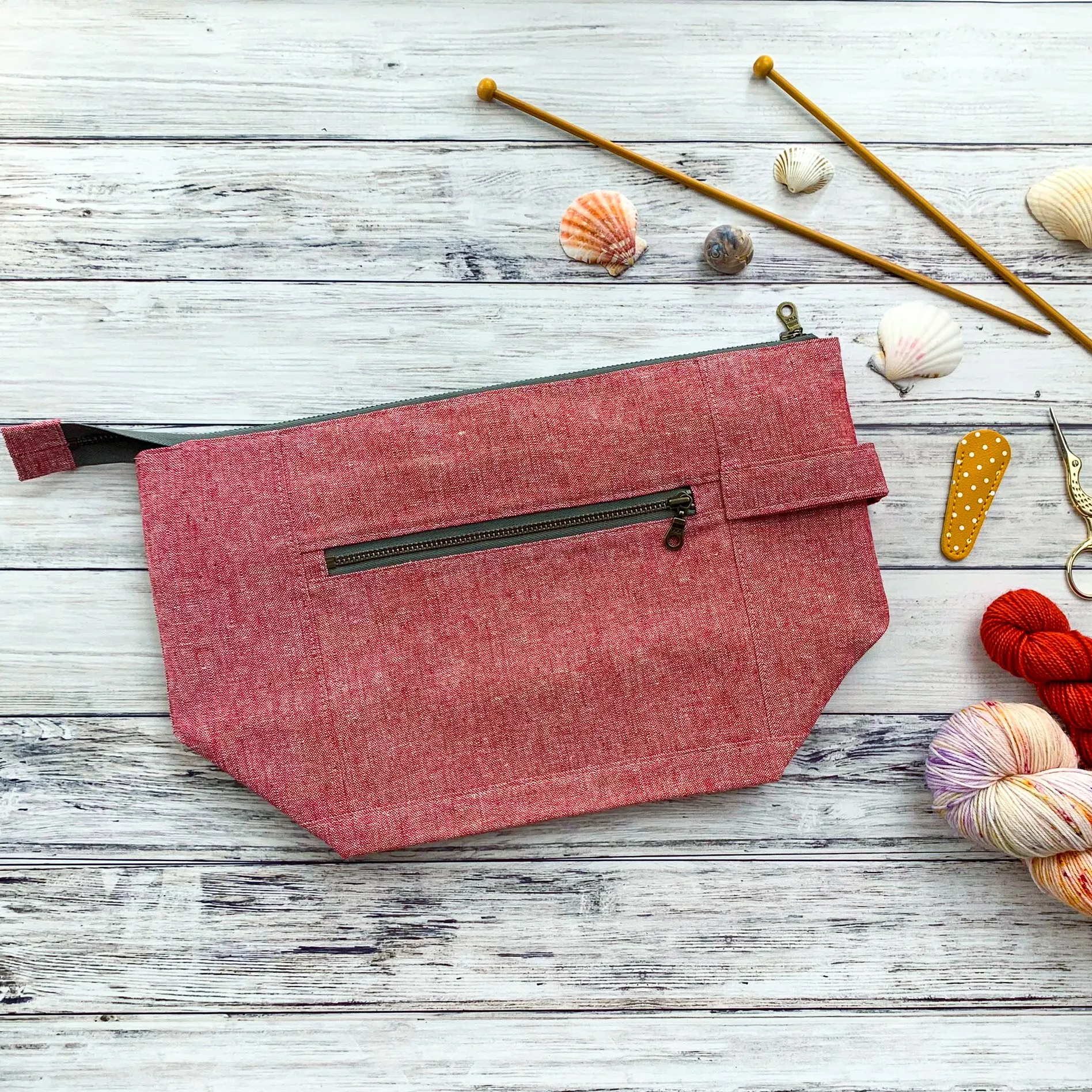 Bag of the Week- *Summer Linens-Buoy*  Zippered Knitting Project Bag