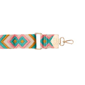 BAG STRAPS - PINK/TEAL AZTEC