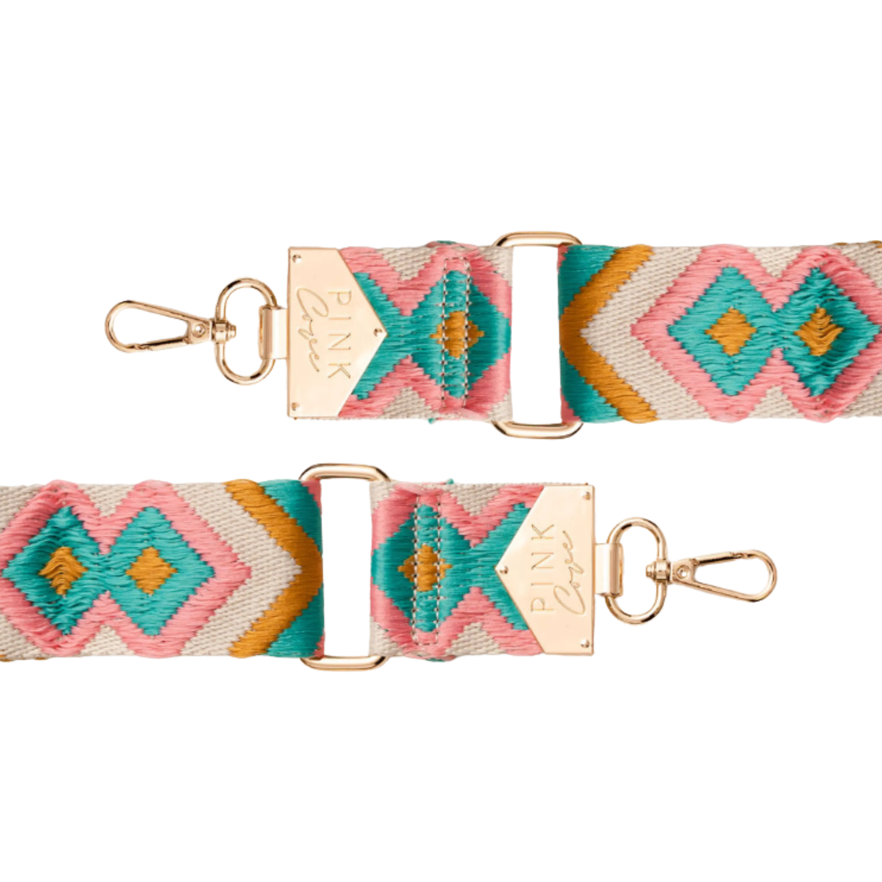 BAG STRAPS - PINK/TEAL AZTEC