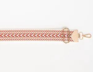 BAG STRAPS - RED HERRINGBONE