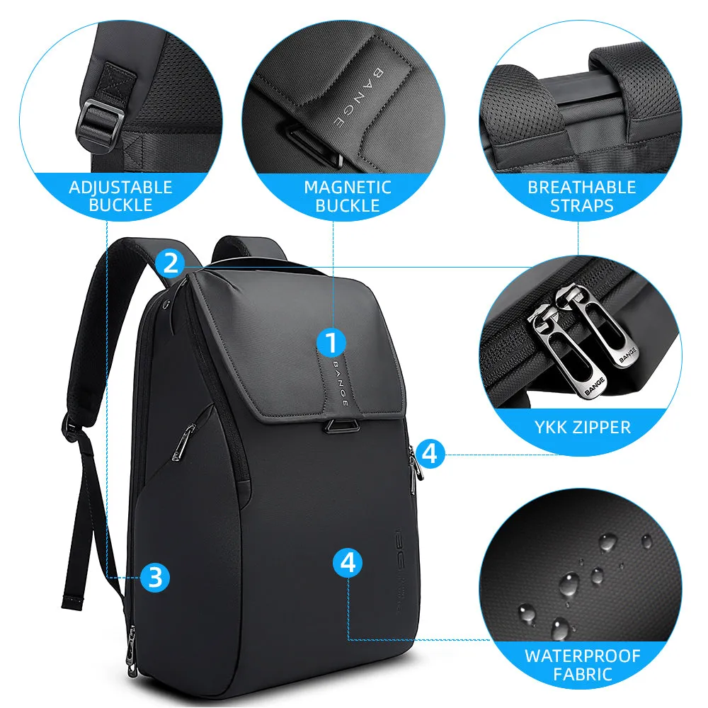 BANGE 15.6 inch laptop backpack for man,short journey waterproof bag pack