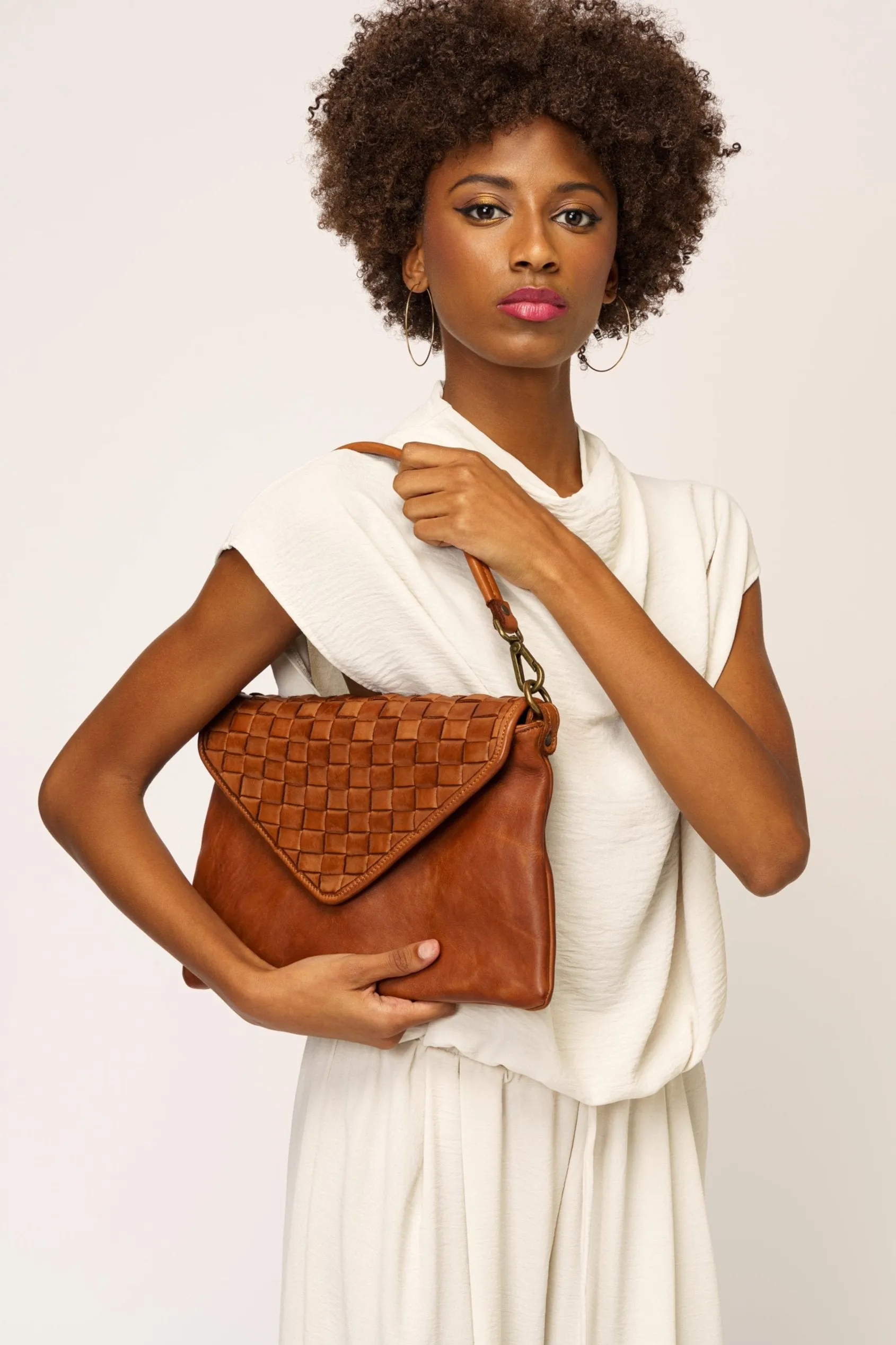 Bayside84 Woven Leather Envelope Bag