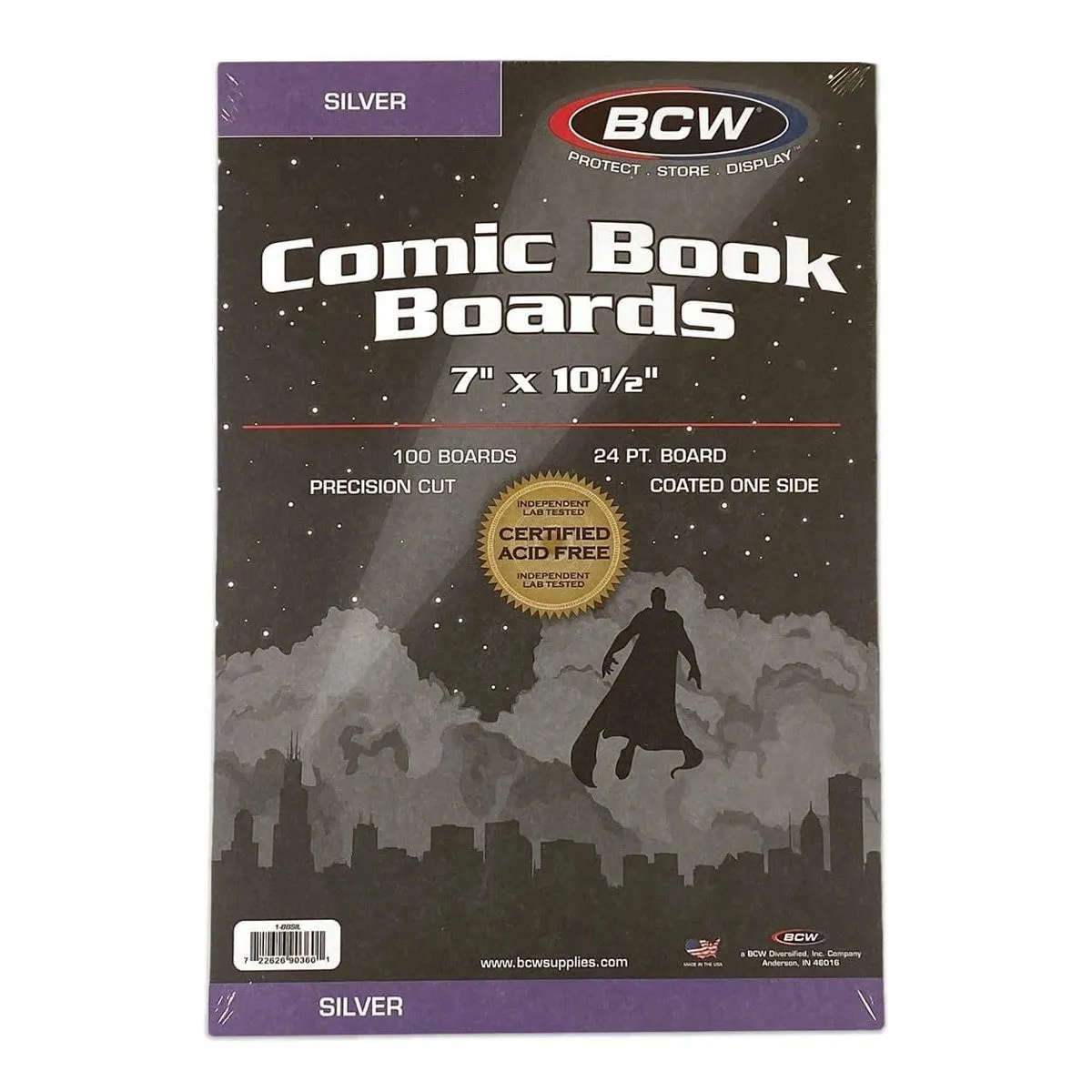 BCW Comic Book Backing Boards Silver Age Comics 7" x 10" 1/2 (100 Boards Per Pack)