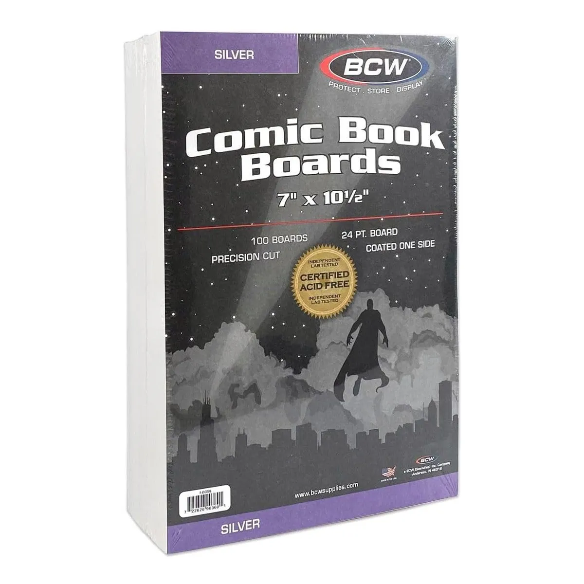 BCW Comic Book Backing Boards Silver Age Comics 7" x 10" 1/2 (100 Boards Per Pack)
