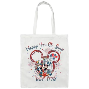 BE007  Happy 4th Of July Canvas Tote Bag