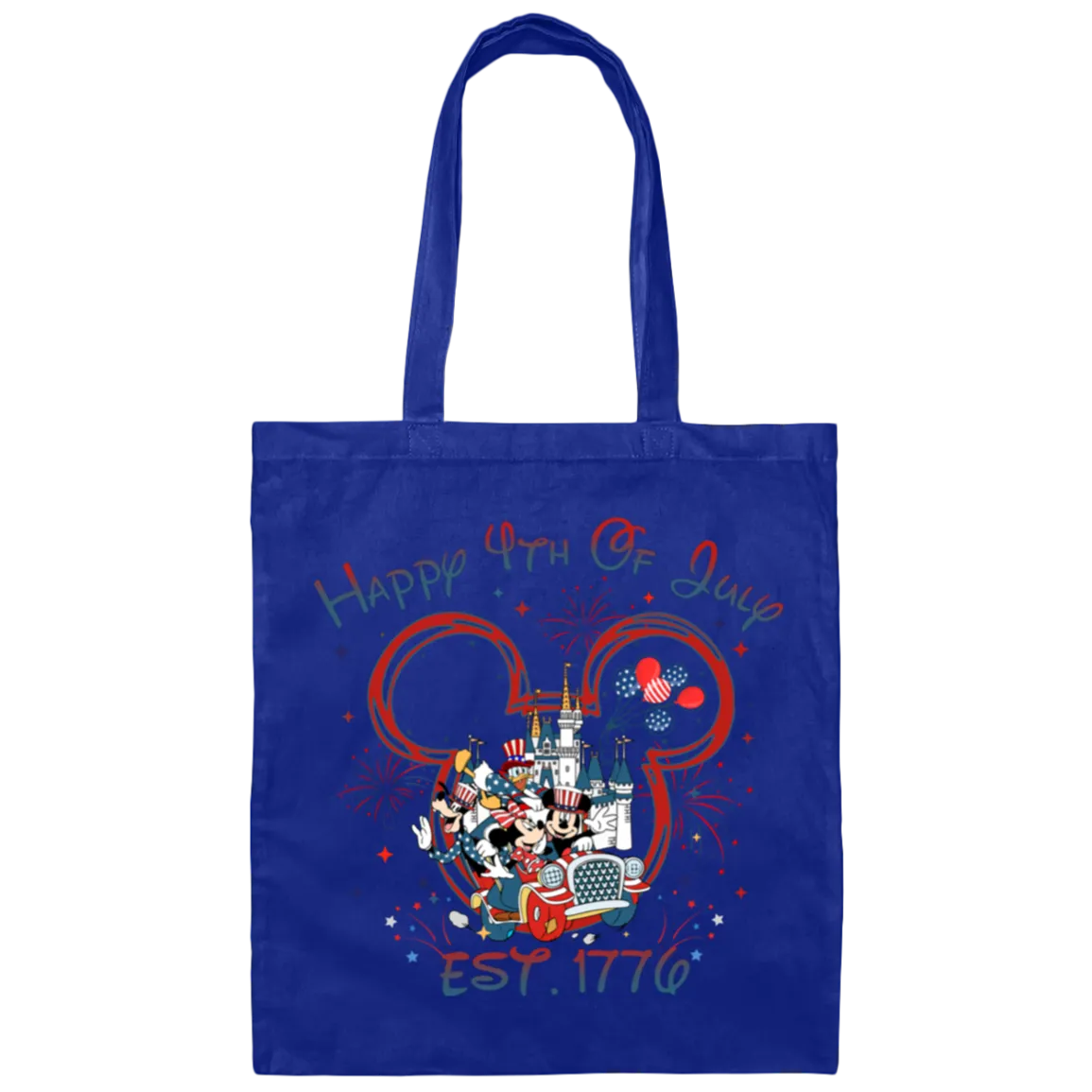 BE007  Happy 4th Of July Canvas Tote Bag