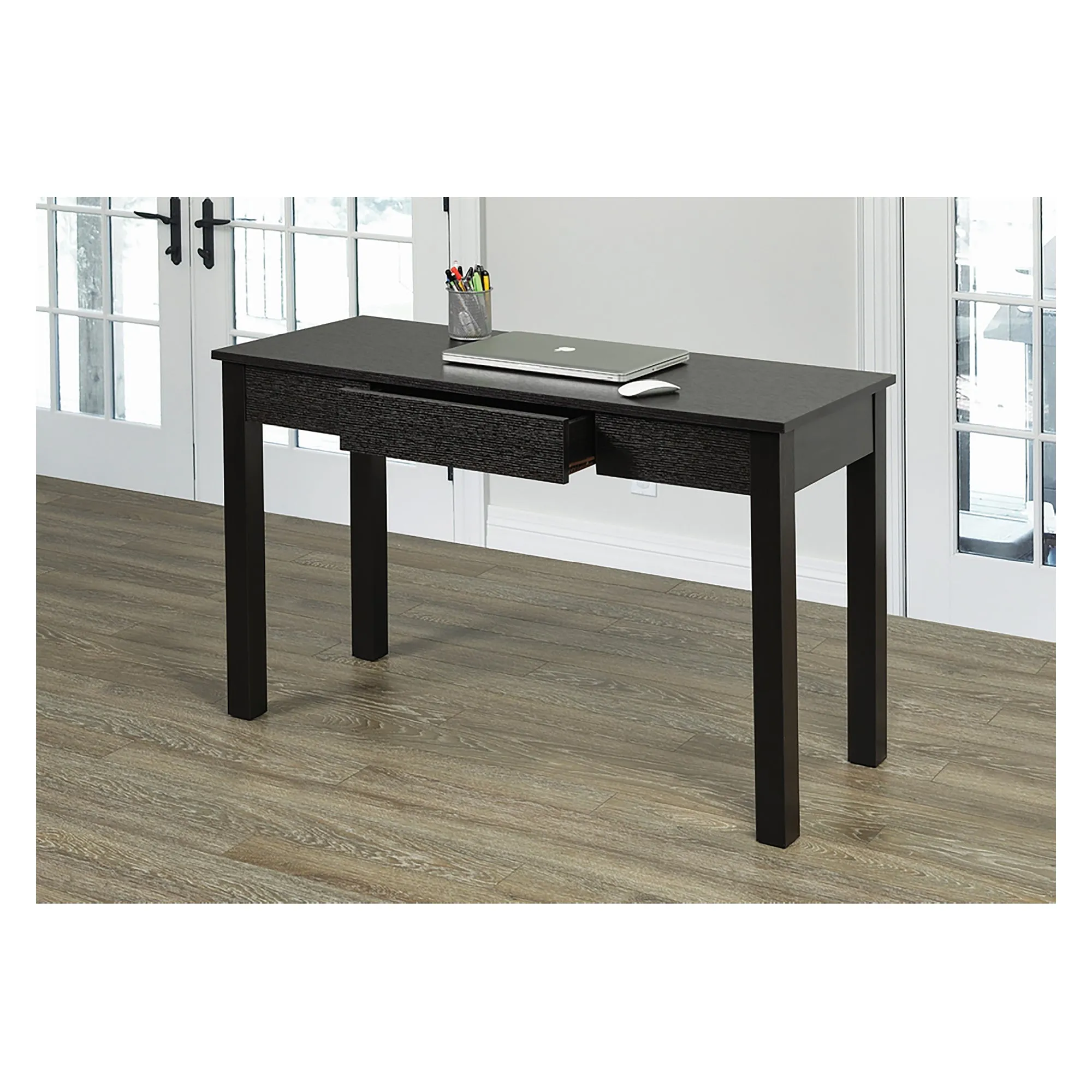 Bebelelo Modern Office Desk with Pull-out Storage Drawer Home Decor, Espresso