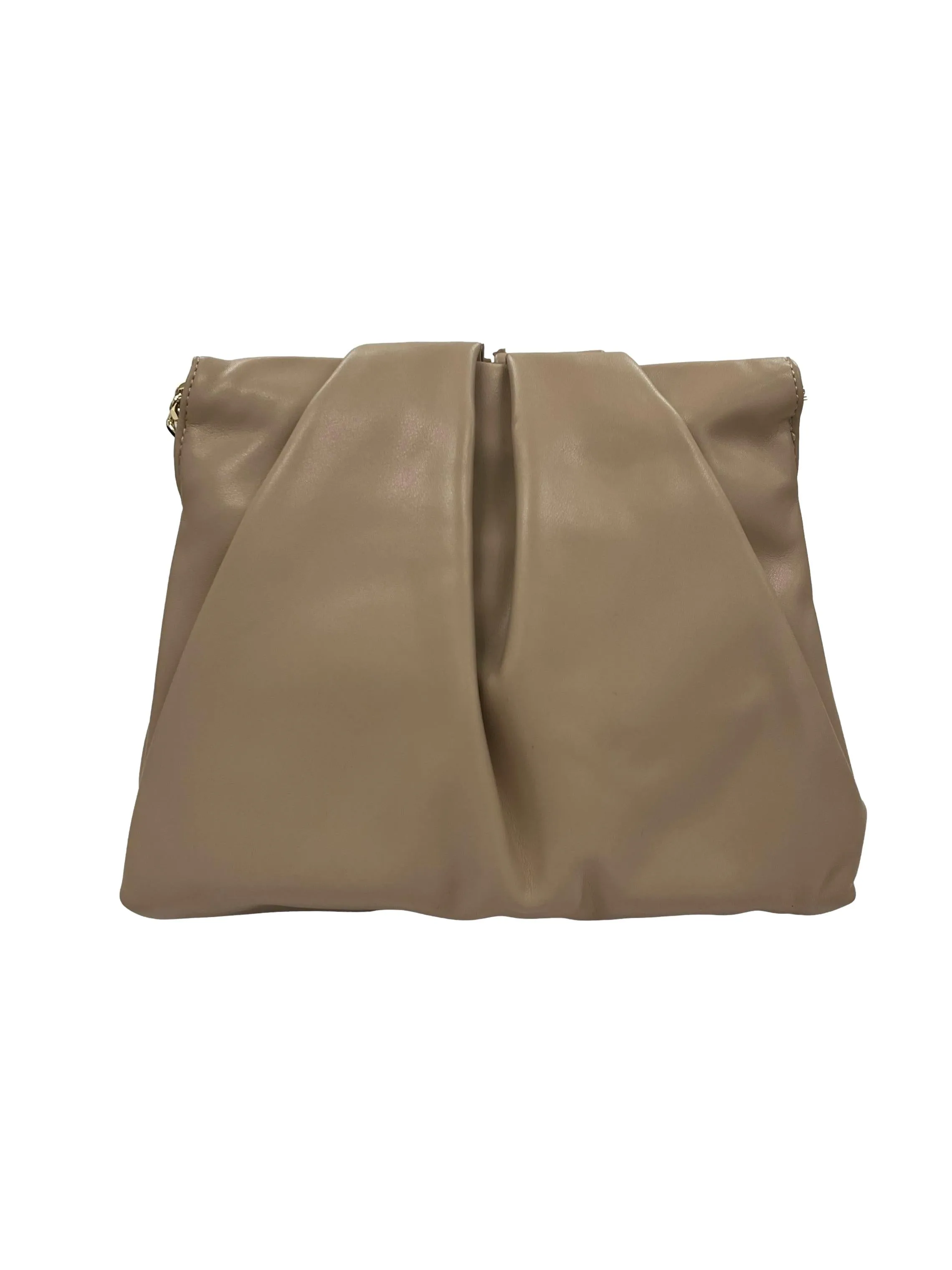 Beige Mantou Ruched Bag