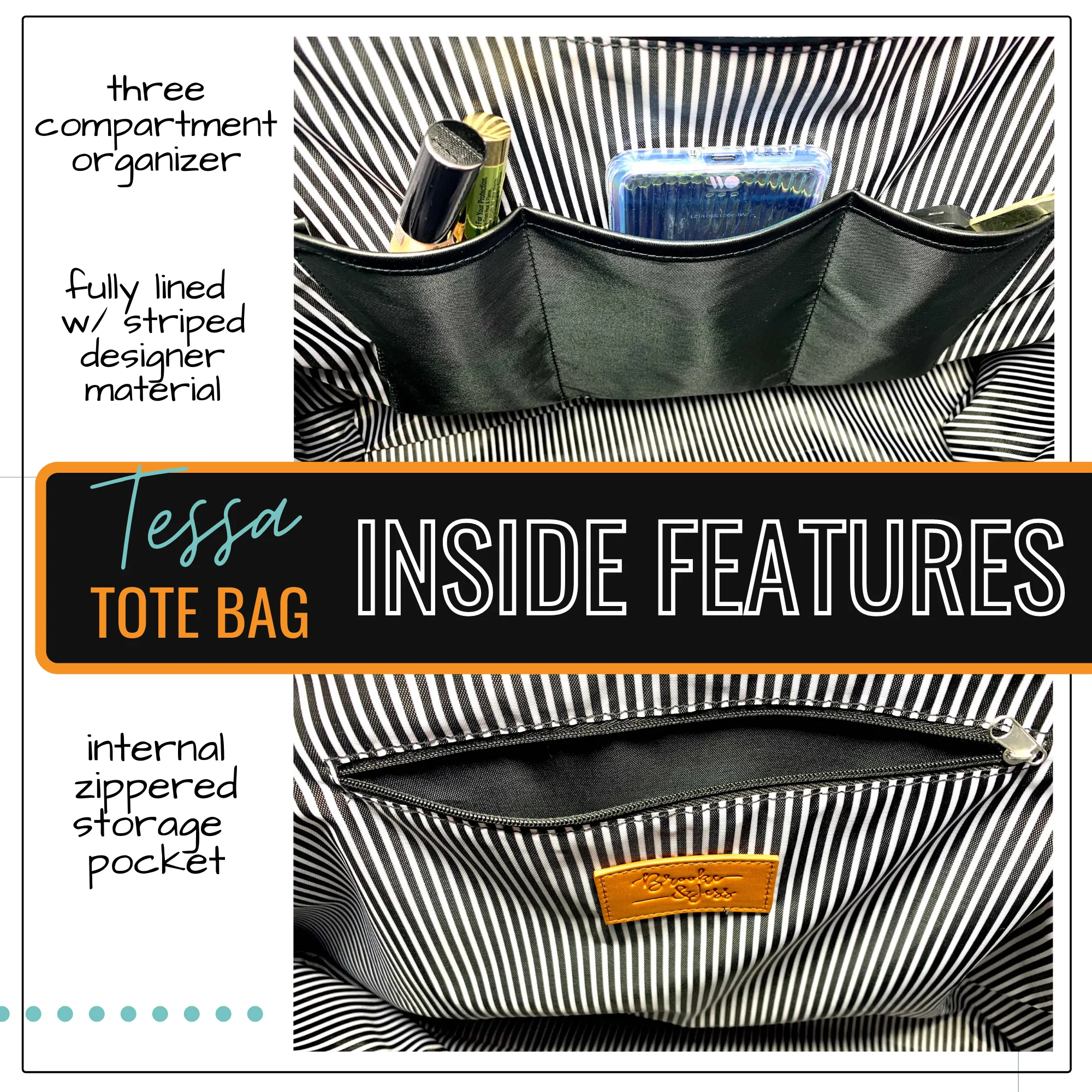Best Teacher Ever Tessa Black Tote Bag for Teachers
