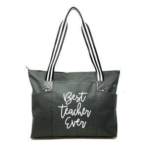 Best Teacher Ever Tessa Black Tote Bag for Teachers