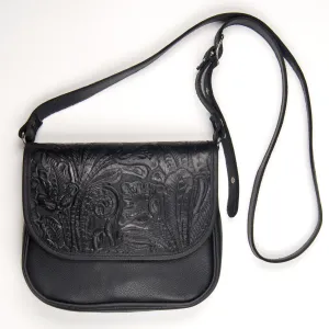 BF646  Floral Crossbody- Black