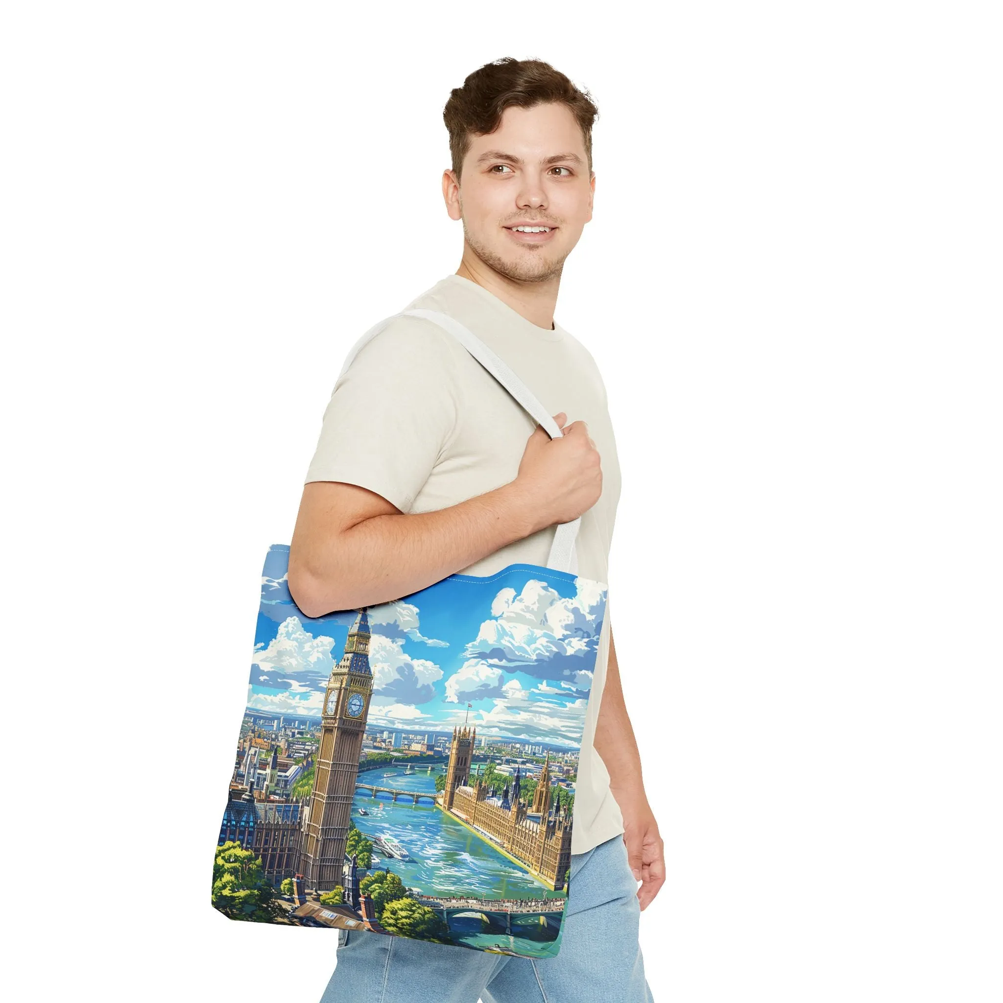 Big Ben River View Tote Bag - Carry the Timeless Charm of London's Iconic Skyline! Available in 3 sizes.