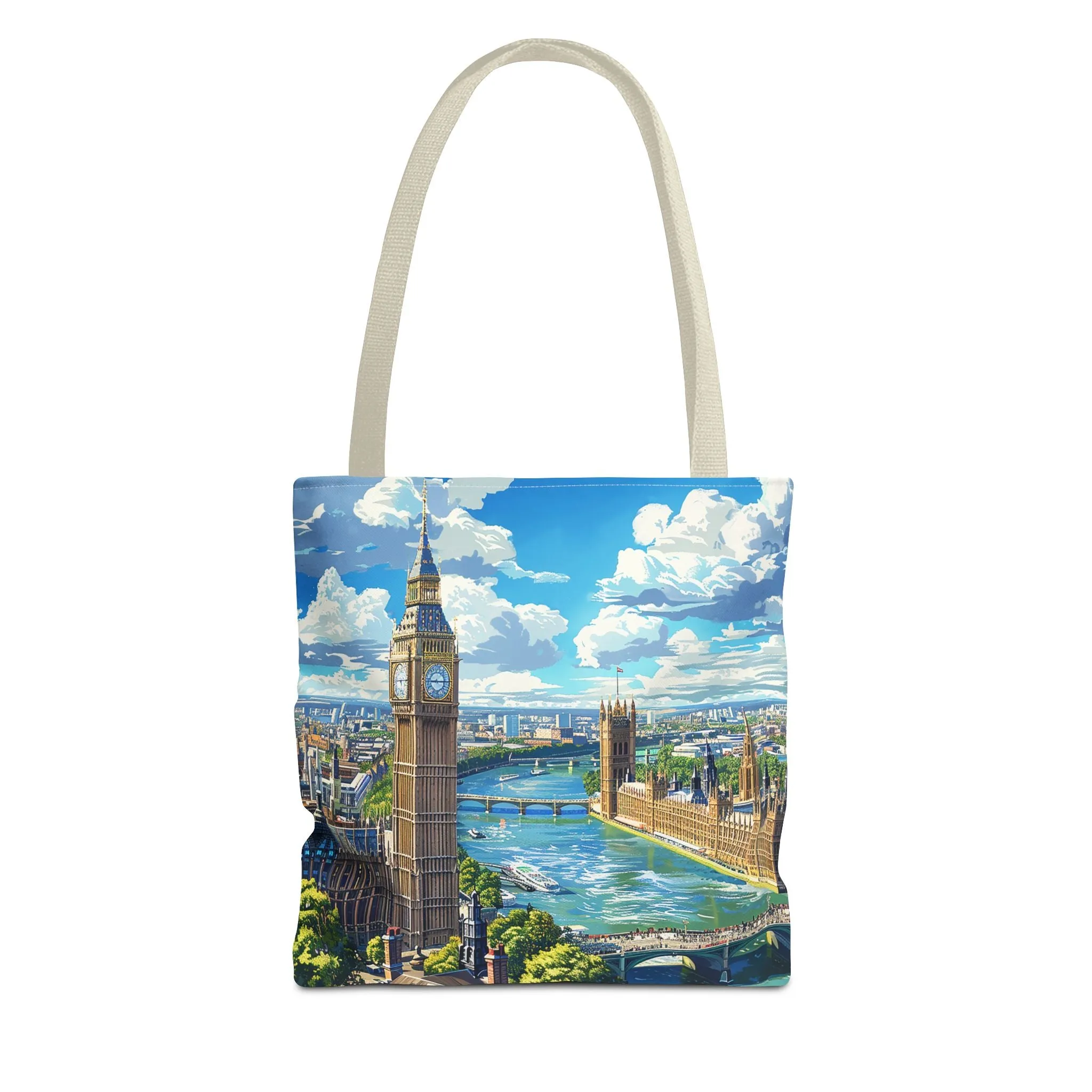 Big Ben River View Tote Bag - Carry the Timeless Charm of London's Iconic Skyline! Available in 3 sizes.